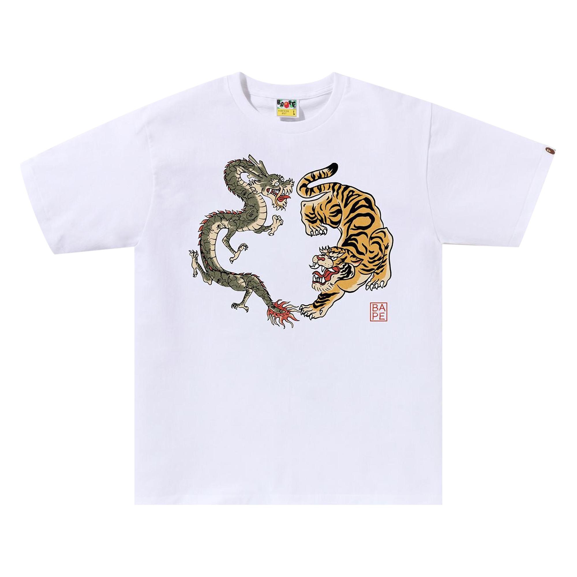 Pre-owned Bape Japan Culture Tiger And Dragon Tee 'white'