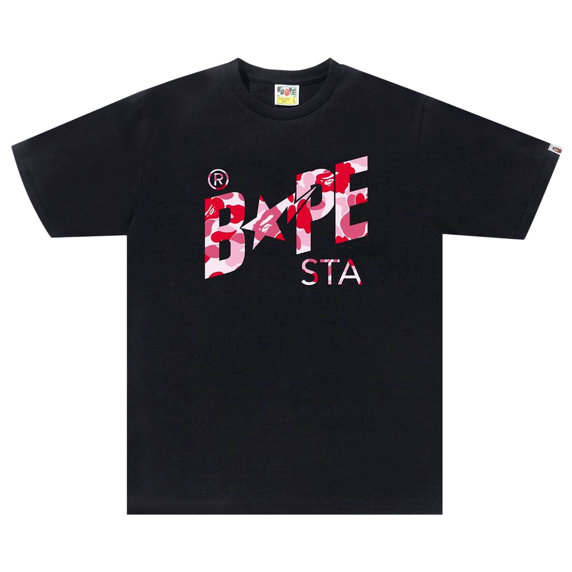 BAPE ABC Camo Sta Logo Tee 'Black/Pink' | Men's Size XL