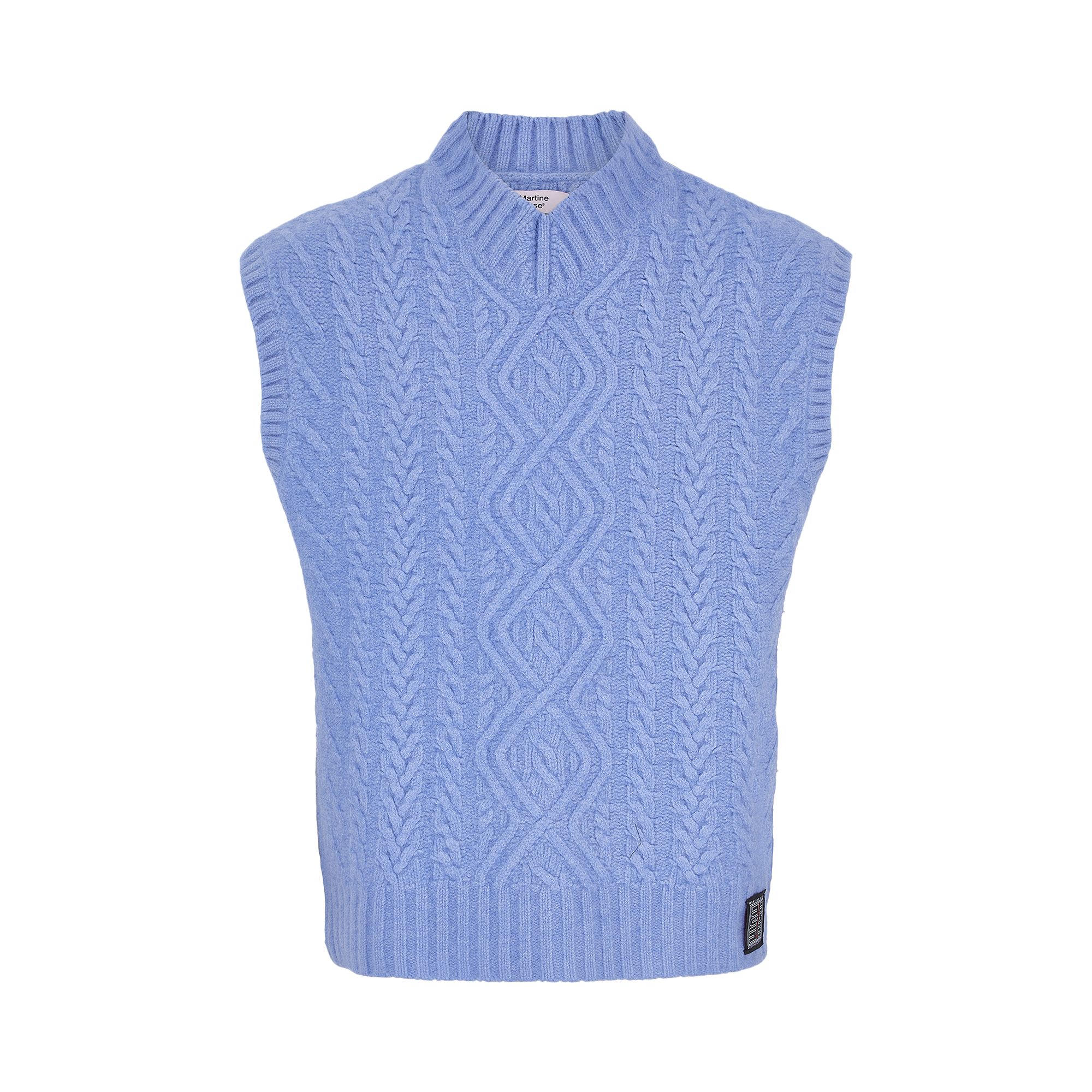 Pre-owned Martine Rose Boiled Cable V-neck Vest 'cornflower Blue' | Women's Size M