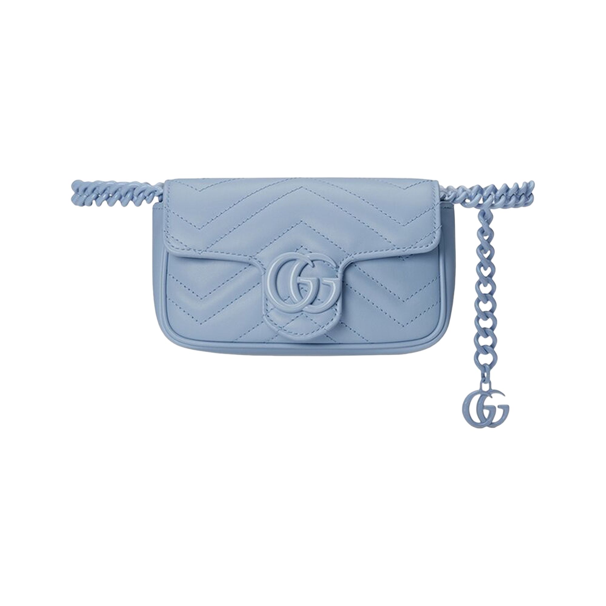 Pre-owned Gucci Gg Marmont Belt Bag 'pale Blue' | Women's Size 95