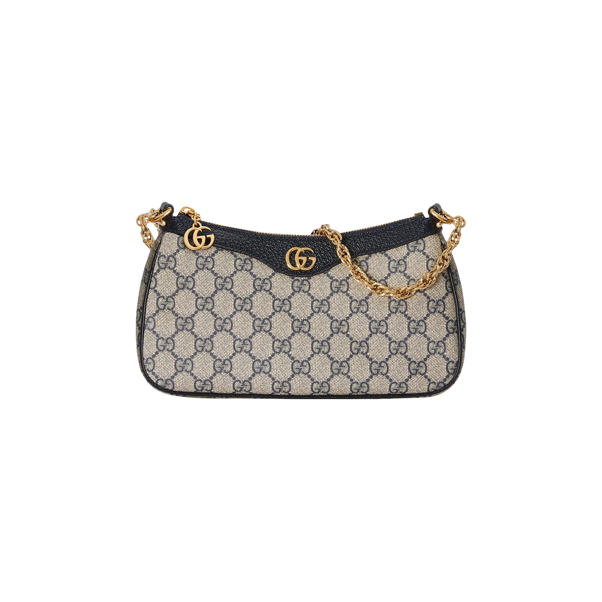 Pre-owned Gucci Ophidia Gg Small Handbag 'beige/blue' In Tan