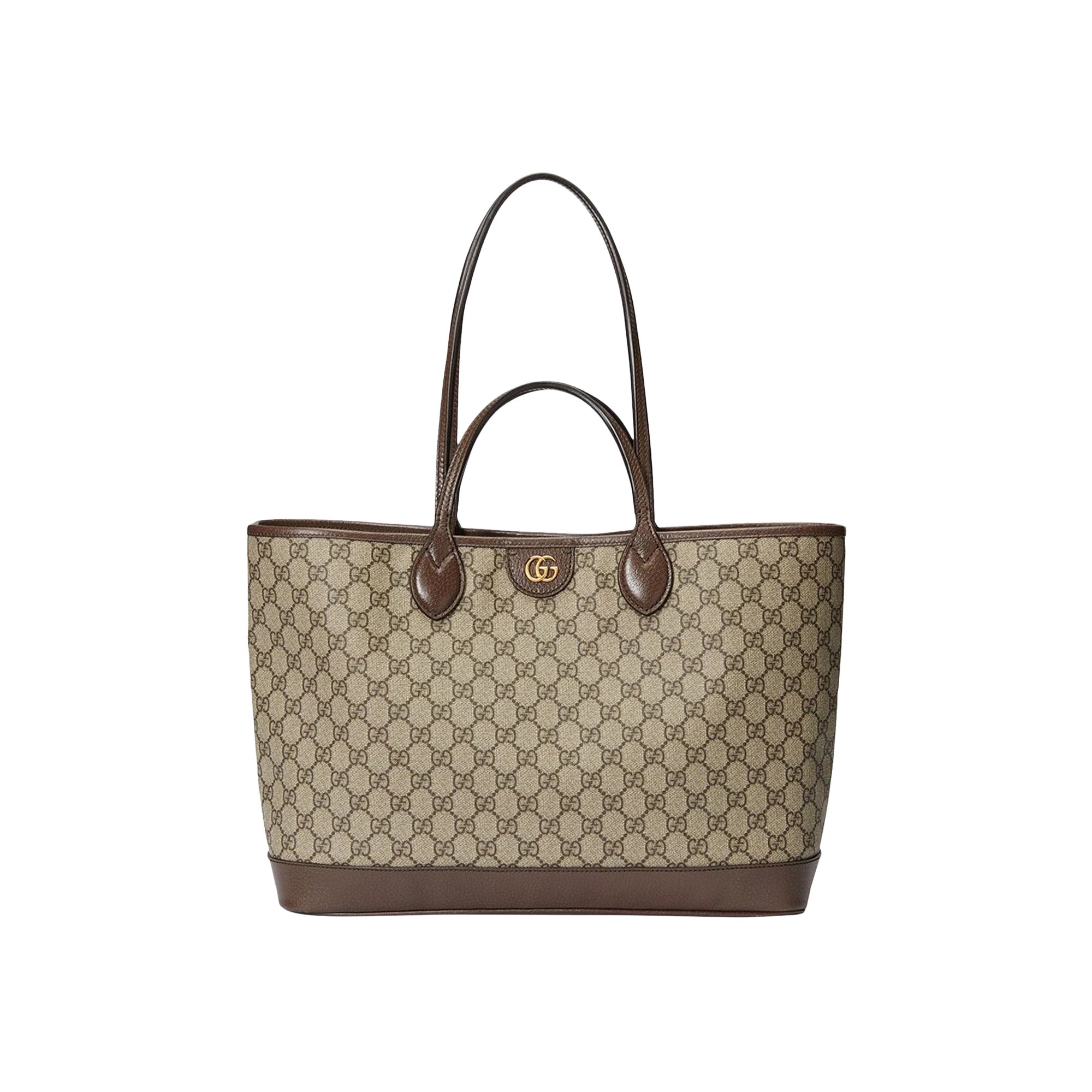 Pre-owned Gucci Ophidia Medium Tote Bag 'beige/ebony' In Brown