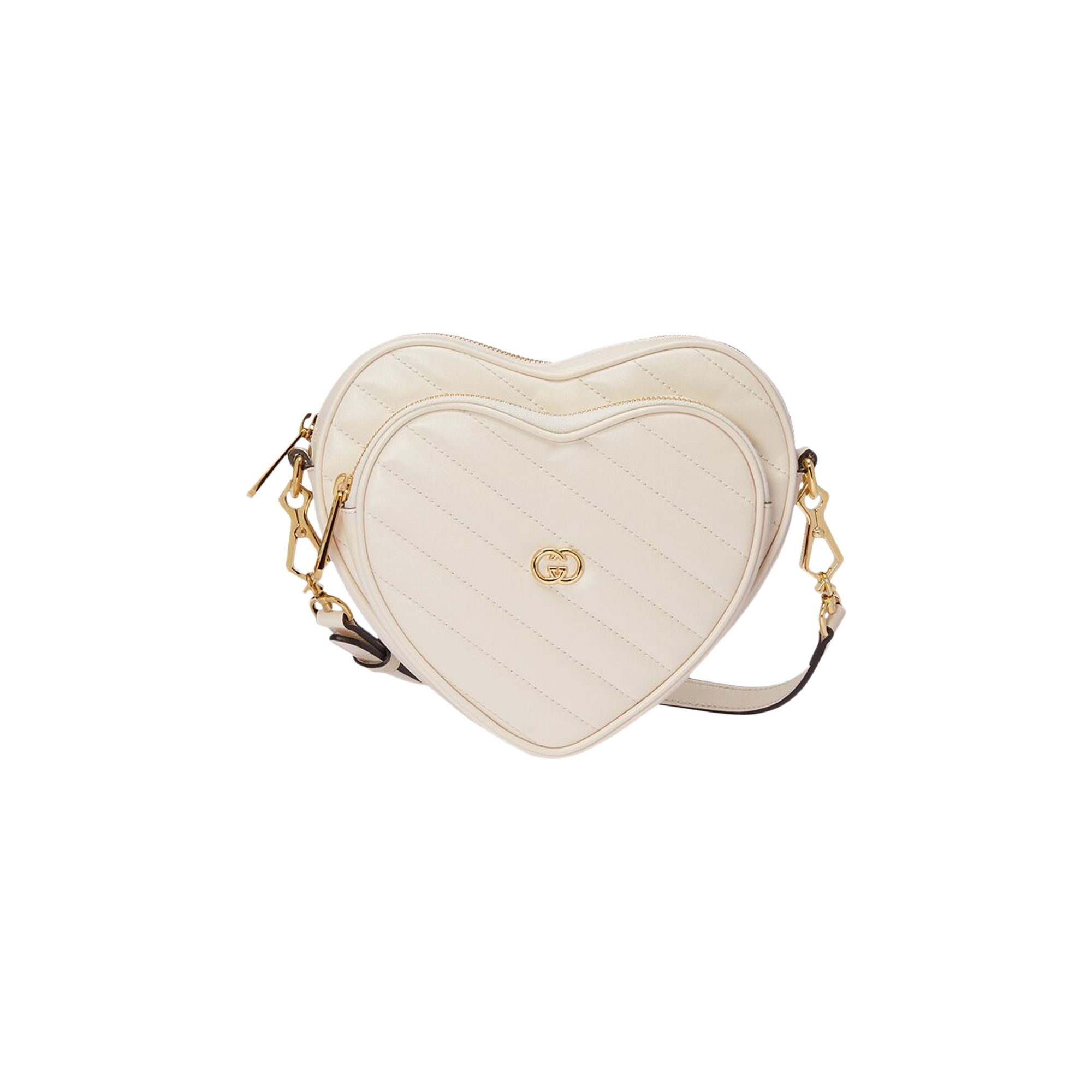 Pre-owned Gucci Interlocking G Mini Heart Shoulder Bag 'mystic White'