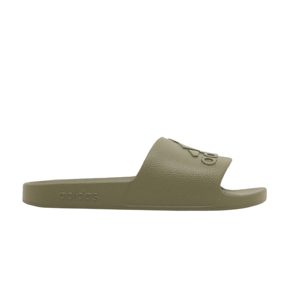 Pre-owned Adidas Originals Adilette Aqua Slides 'olive Strata' In Green