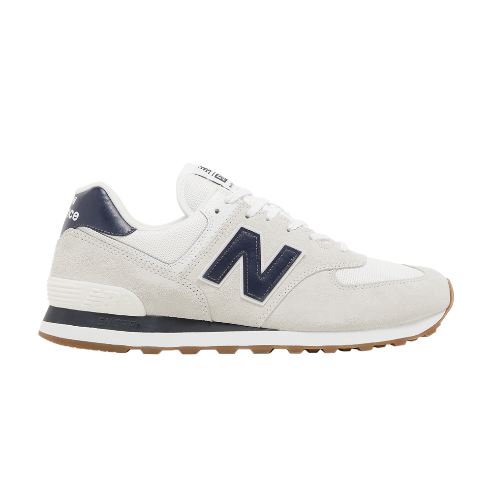 Pre-owned New Balance 574 'white Navy Gum' In Grey