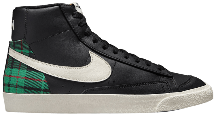 Nike Blazer Mid 77 Premium Black Green Tartan Plaid
