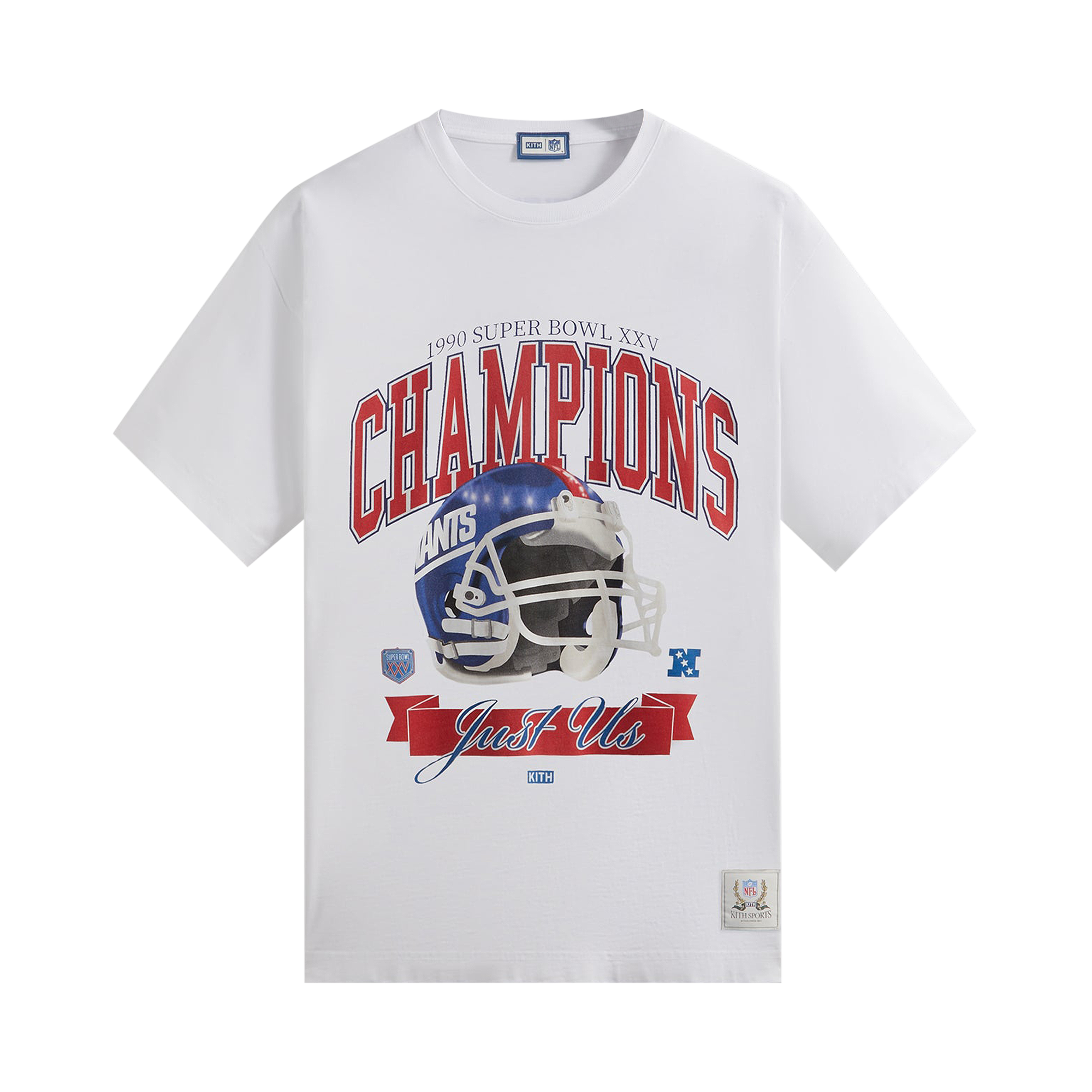 Pre-owned Kith For The Nfl: Giants Superbowl Vintage Tee 'white'