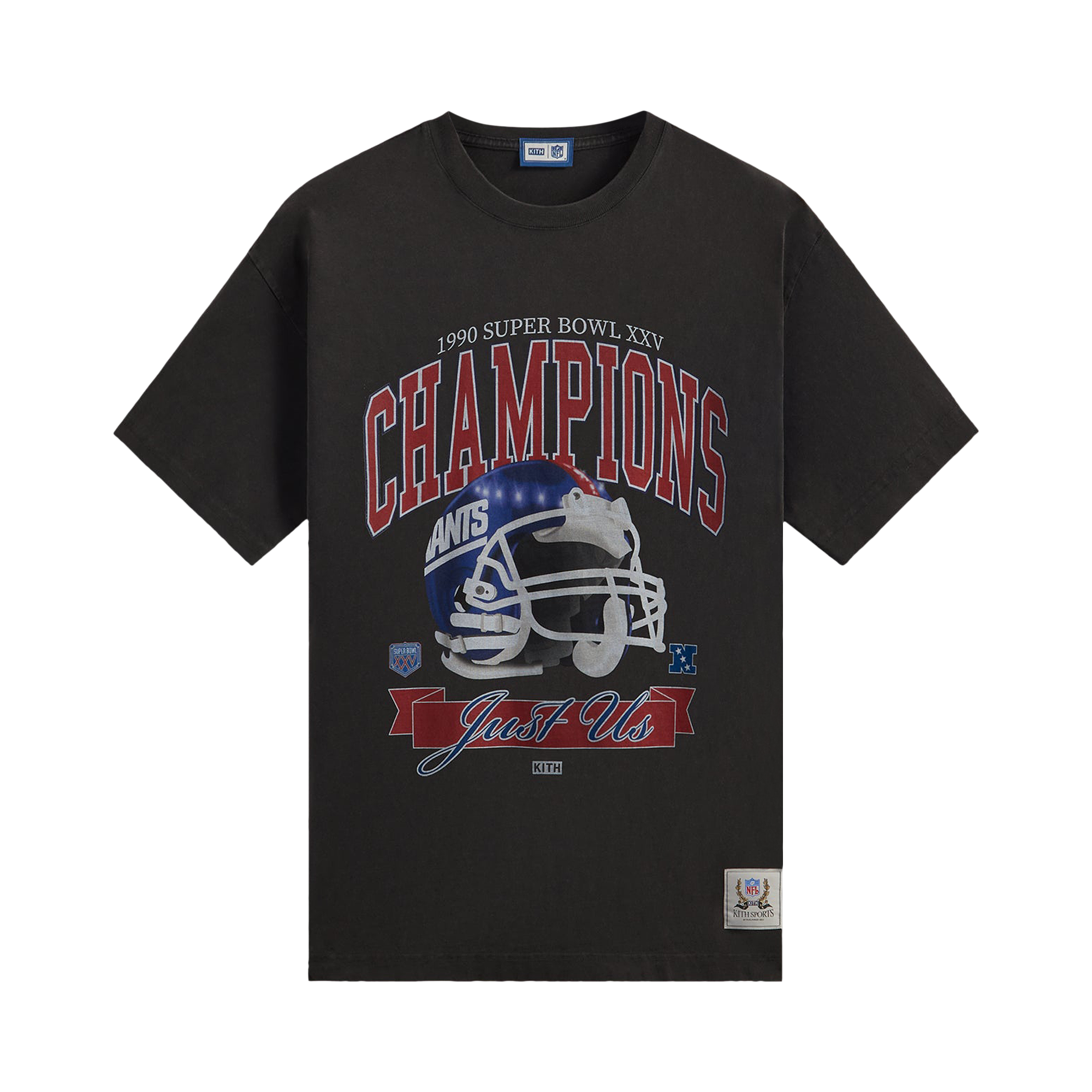Pre-owned Kith For The Nfl: Giants Superbowl Vintage Tee 'black'