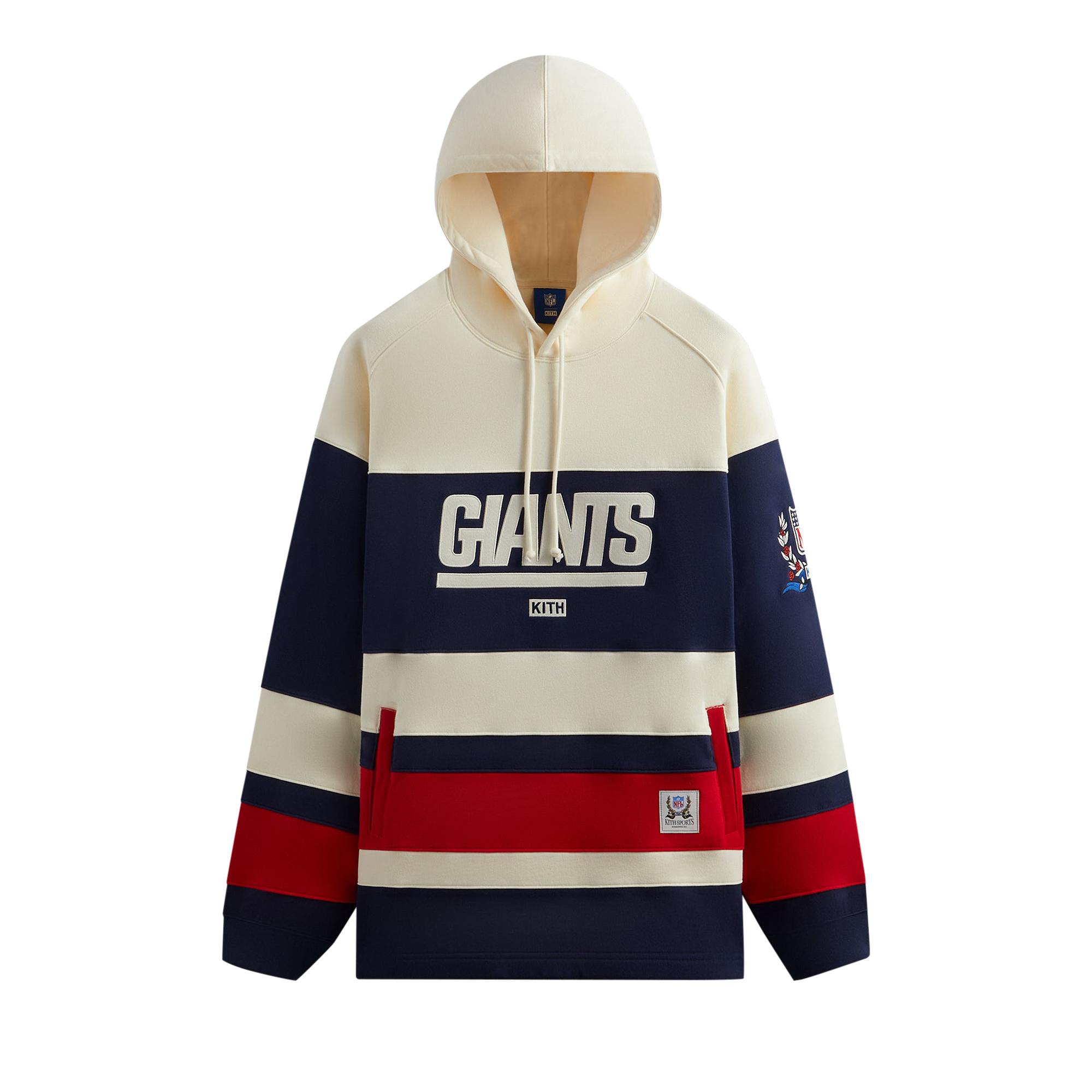 Pre-owned Kith For The Nfl: Giants Delk Hockey Hoodie 'history' In Cream