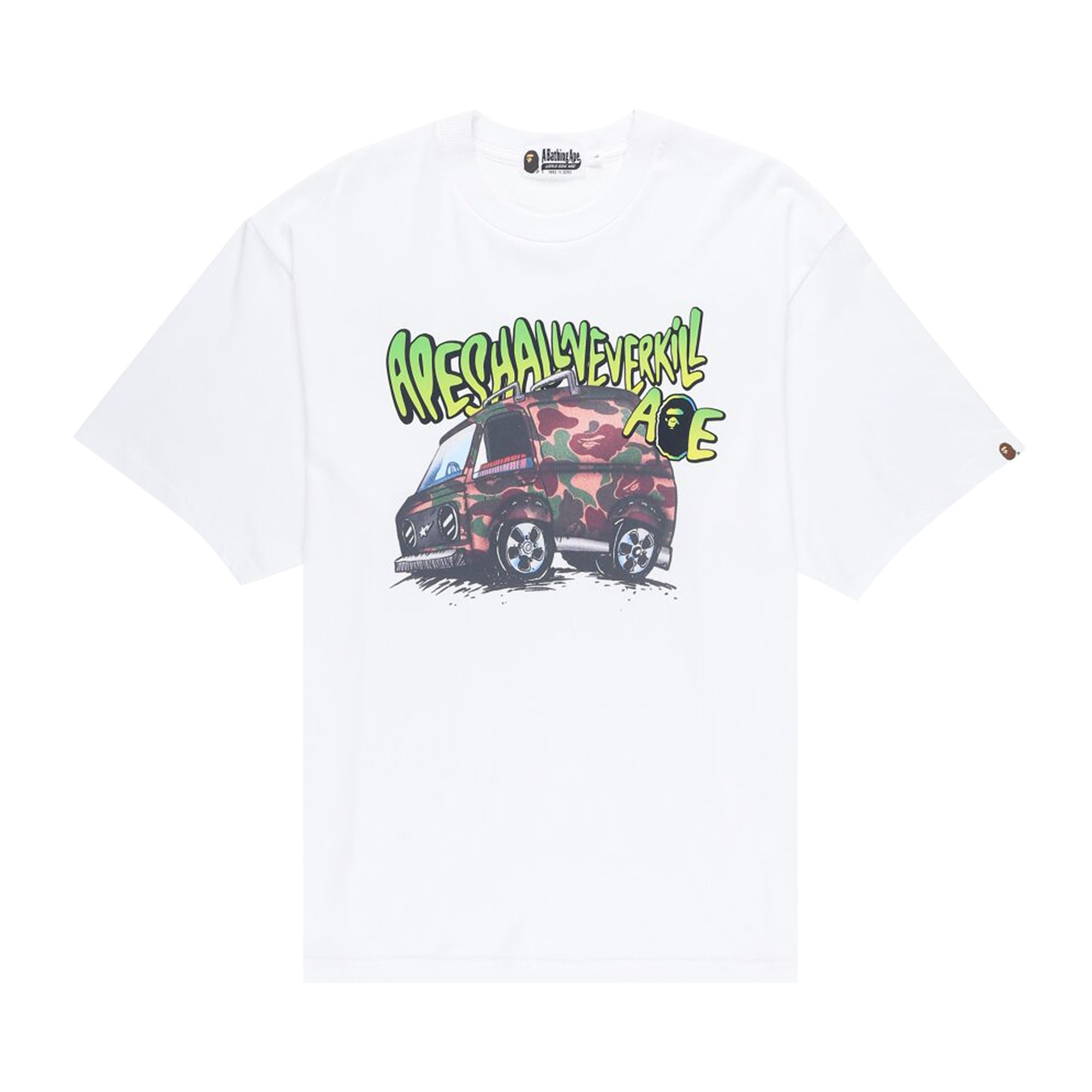 Pre-owned Bape Car Graphic T-shirt 'white'