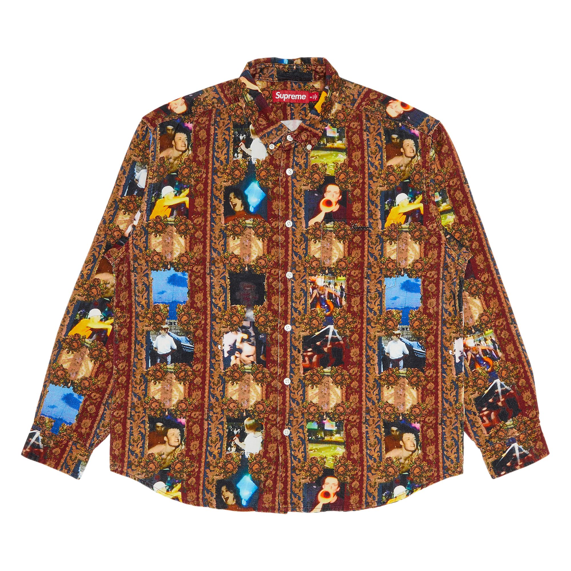 Supreme x Mark Leckey Hardcore Printed Corduroy Shirt 'Multicolor' | Multi-Color | Men's Size XL