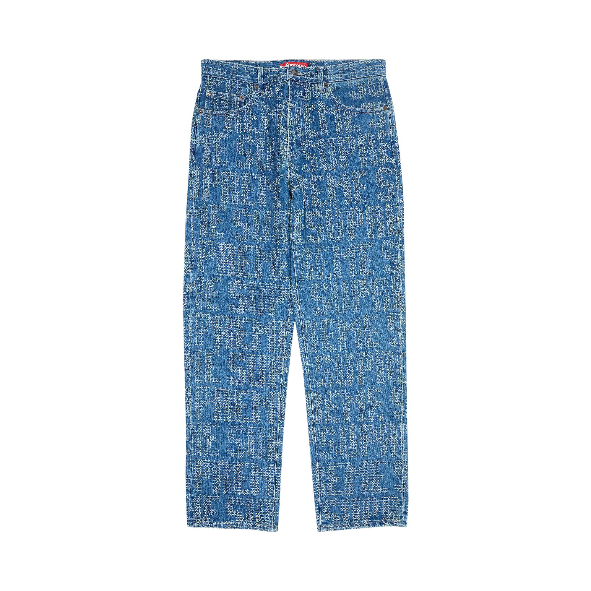 Supreme Needle Punch Regular Jean 'Washed Blue' | Men's Size 36