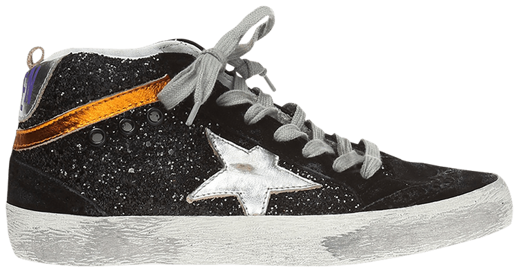 Golden Goose Wmns Mid Star 'Black Silver Glitter'