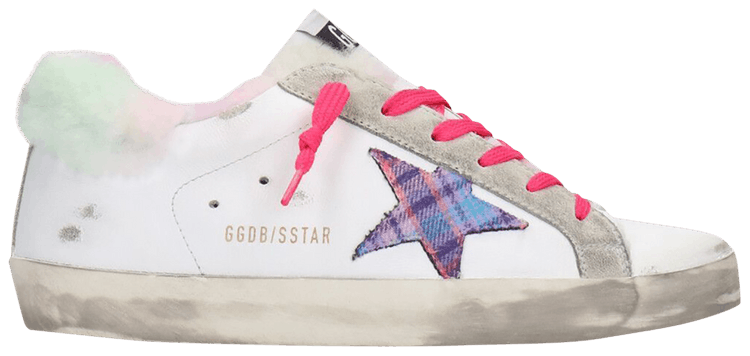 Golden Goose Wmns Superstar White Purple Tartan