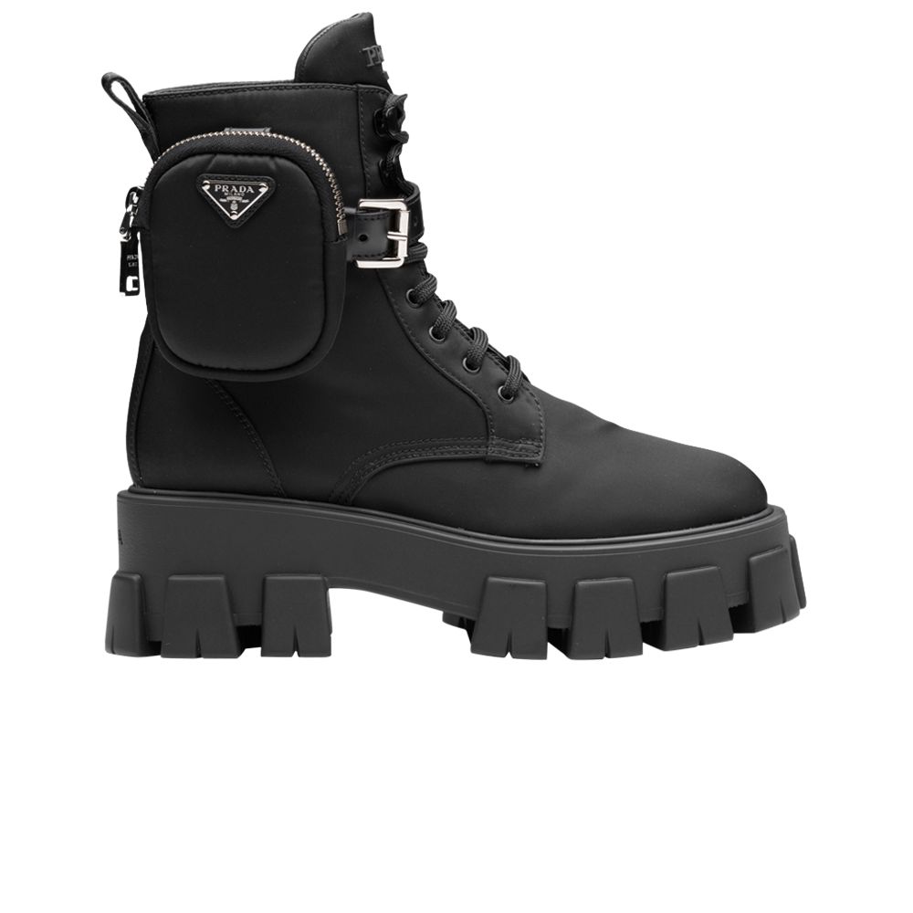 Pre-owned Prada Wmns Monolith Pouch Lace-up Boot 'black' | Women's Size 3.5