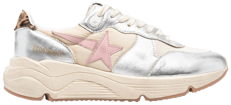 Golden Goose Wmns Running Sole Beige Silver Leopard