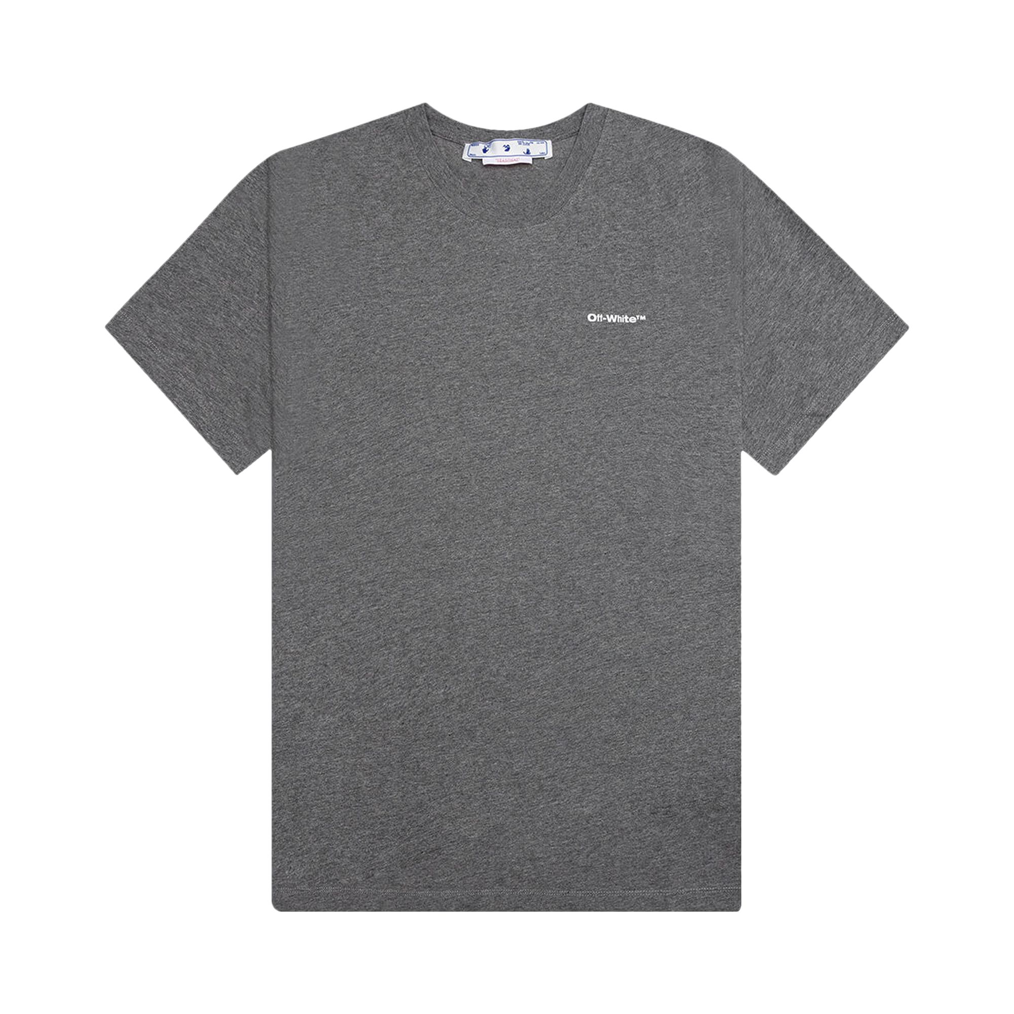 Pre-owned Off-white Wave Outline Diag Slim Short-sleeve Tee 'melange Grey' | Men's Size Xxl