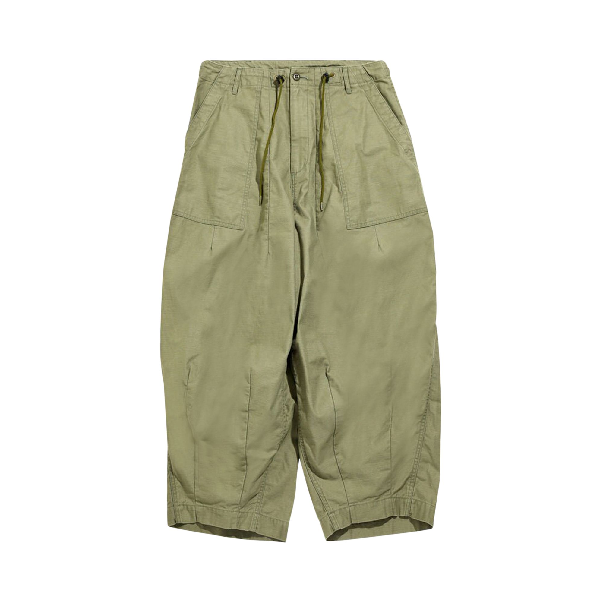 Pre-owned Needles H.d. Fatigue Pants 'olive' In Green