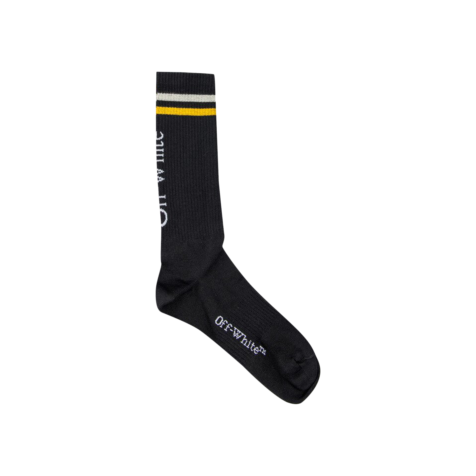 Pre-owned Off-white Stripes Big Logo Long Socks 'black/ivory'