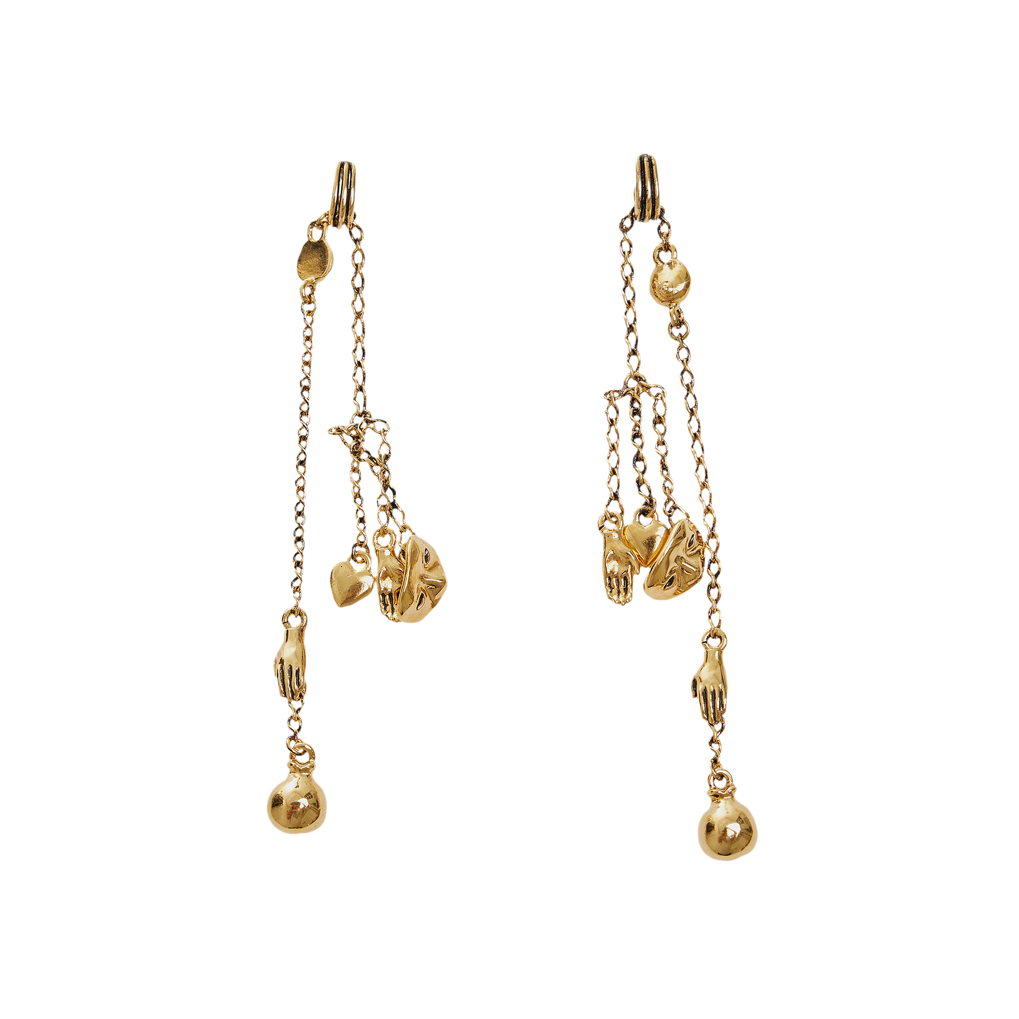 Pre-owned Lemaire Estampe Earrings 'old Gold'