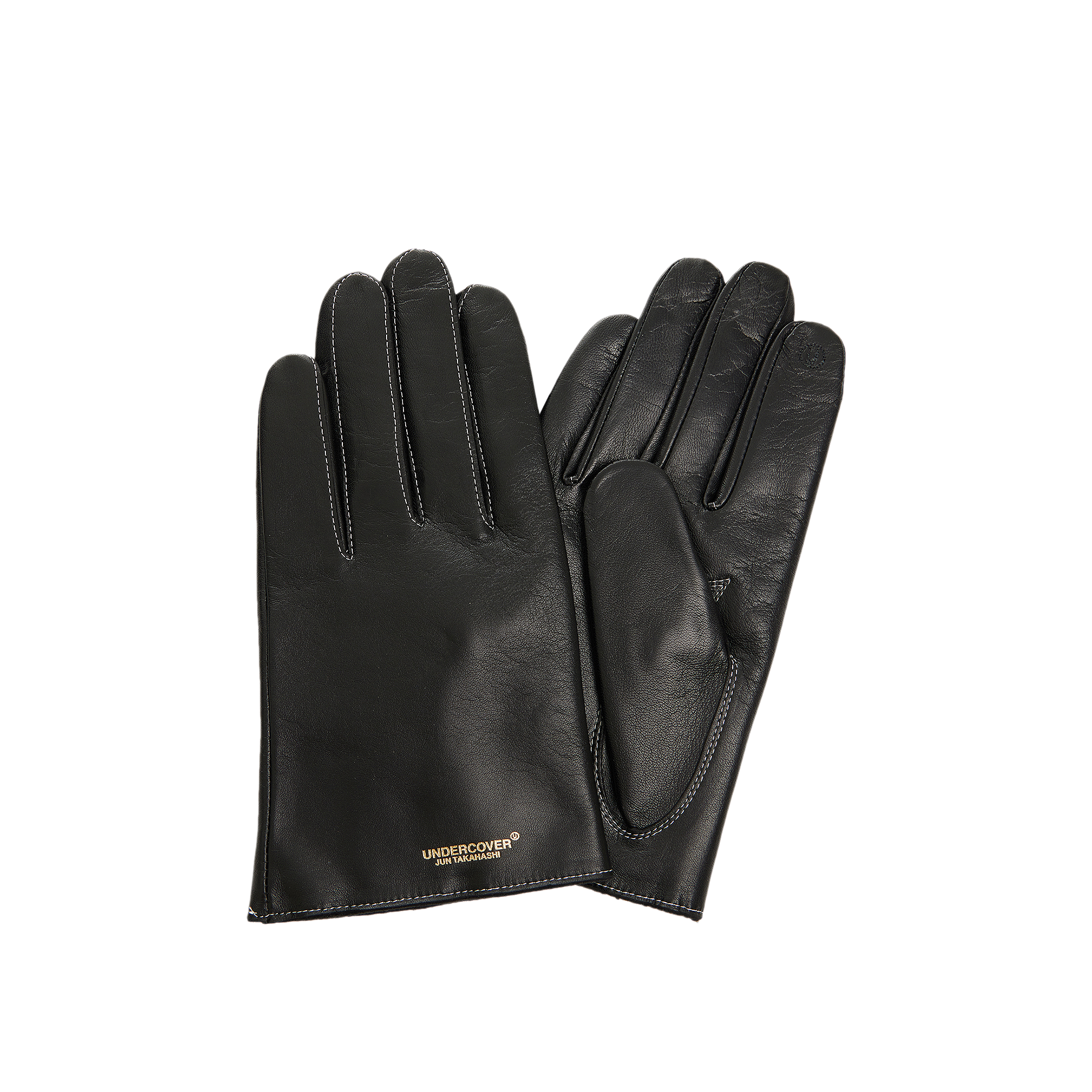 Pre-owned Undercover Logo Leather Gloves 'black'