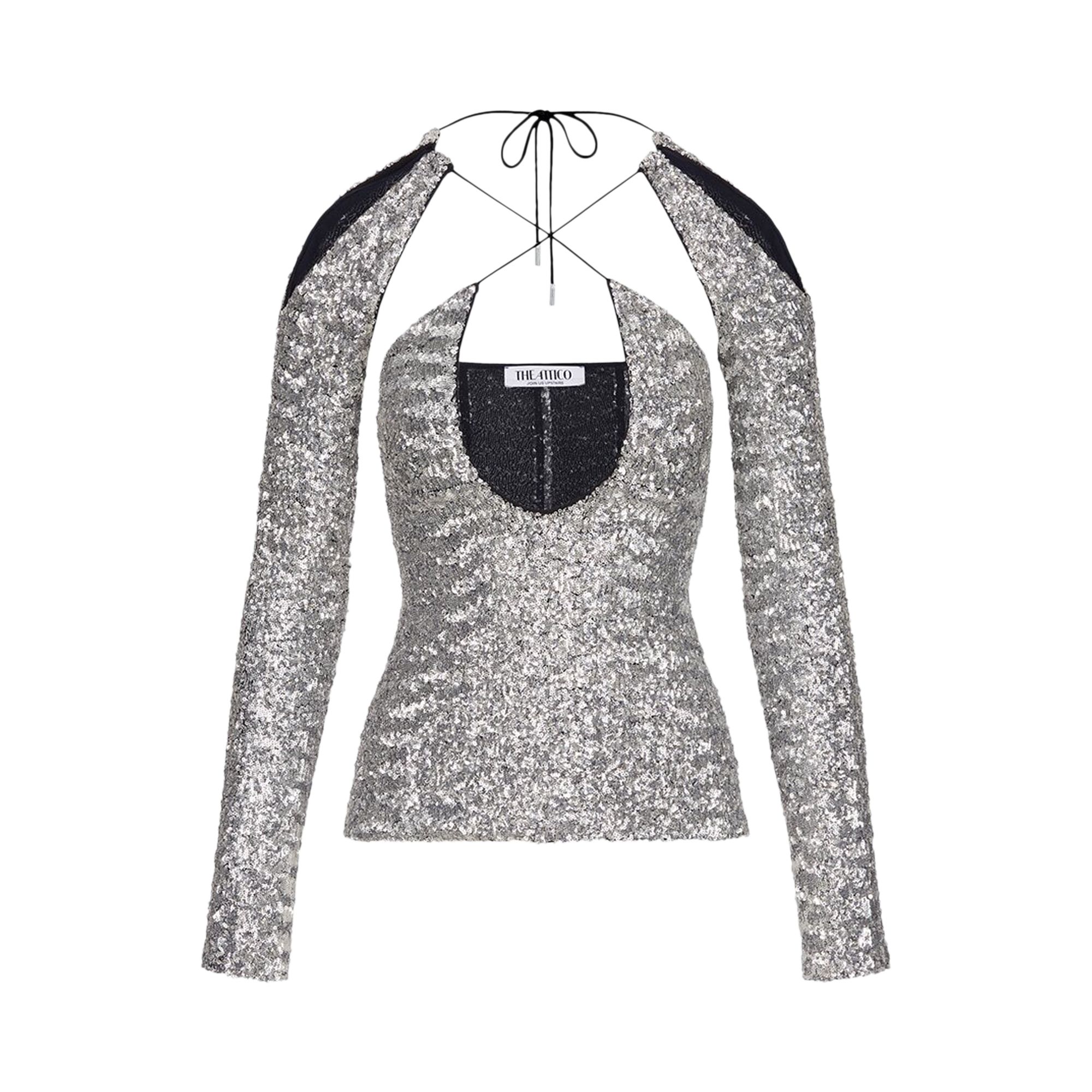 Pre-owned Attico The Zane Top 'silver' | Women's Size 38
