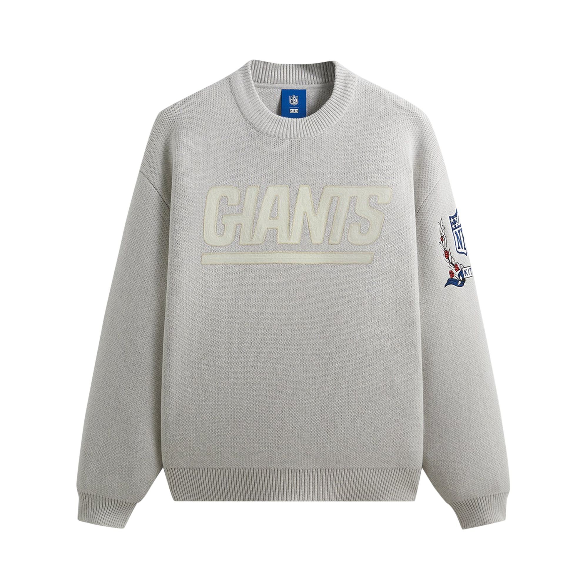 Kith For The NFL: Giants Chunky Cotton Sweater 'Light Heather Grey' | Men's Size XL