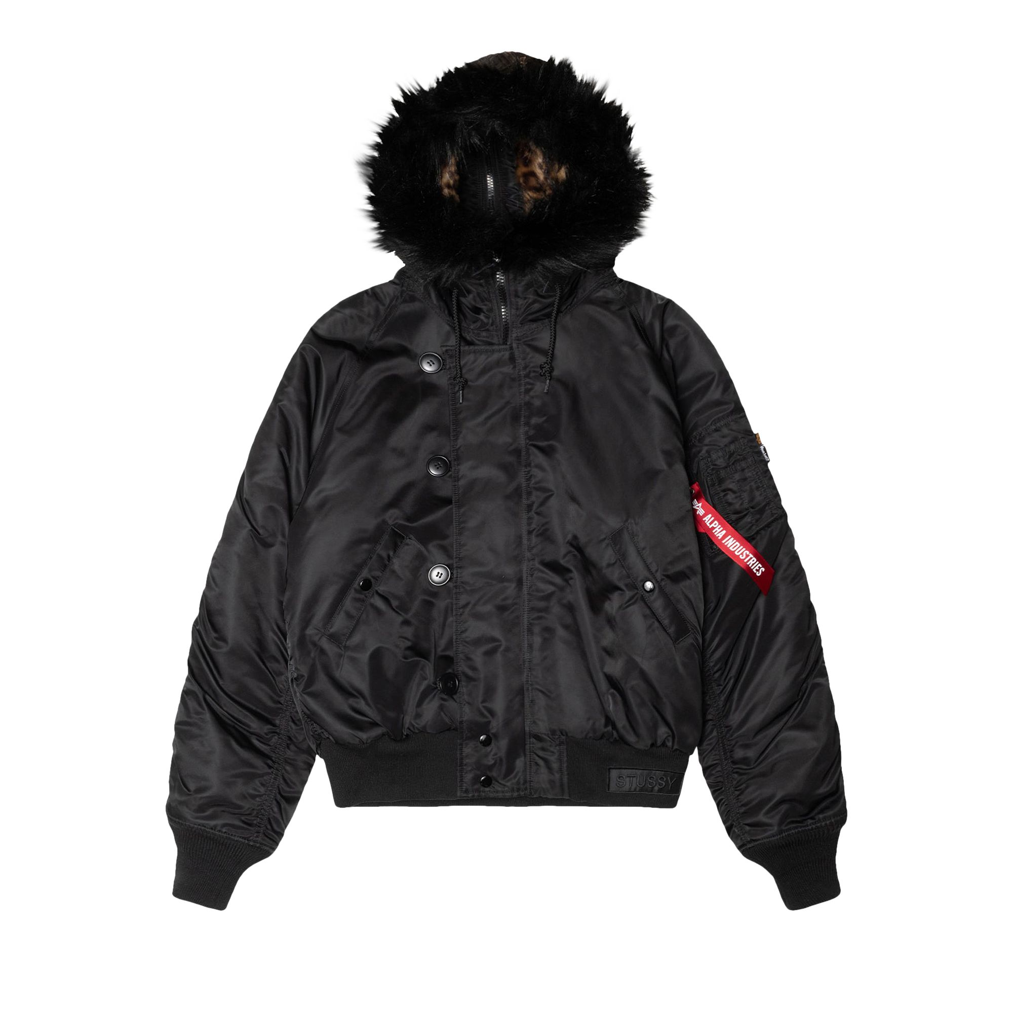 Pre-owned Stussy X Alpha Kryptek N-2b Short Waist Parka 'black'