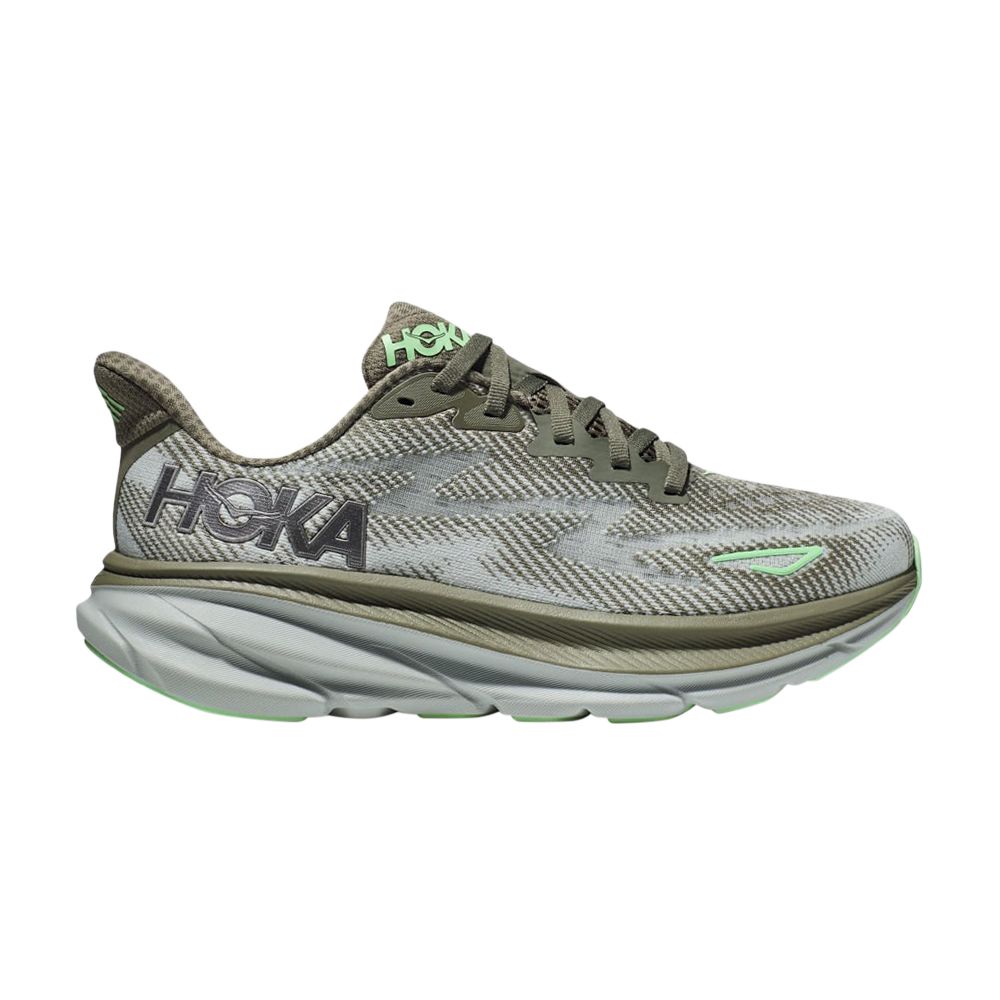 Hoka One One Clifton 9 'Olive Haze Mercury' | Green | Men's Size 8