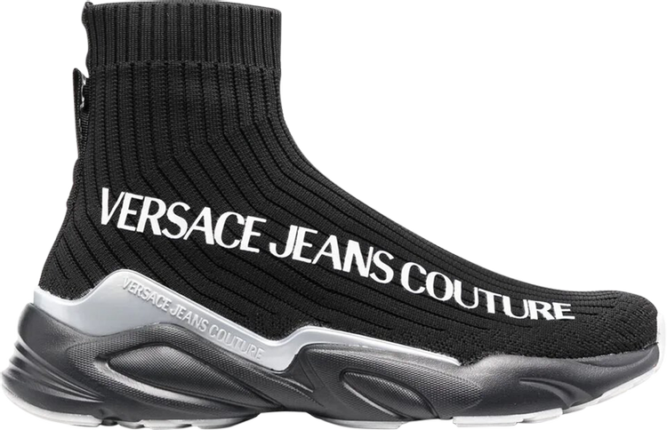 Versace Jeans Couture Sock 'Logo Print - Black White'