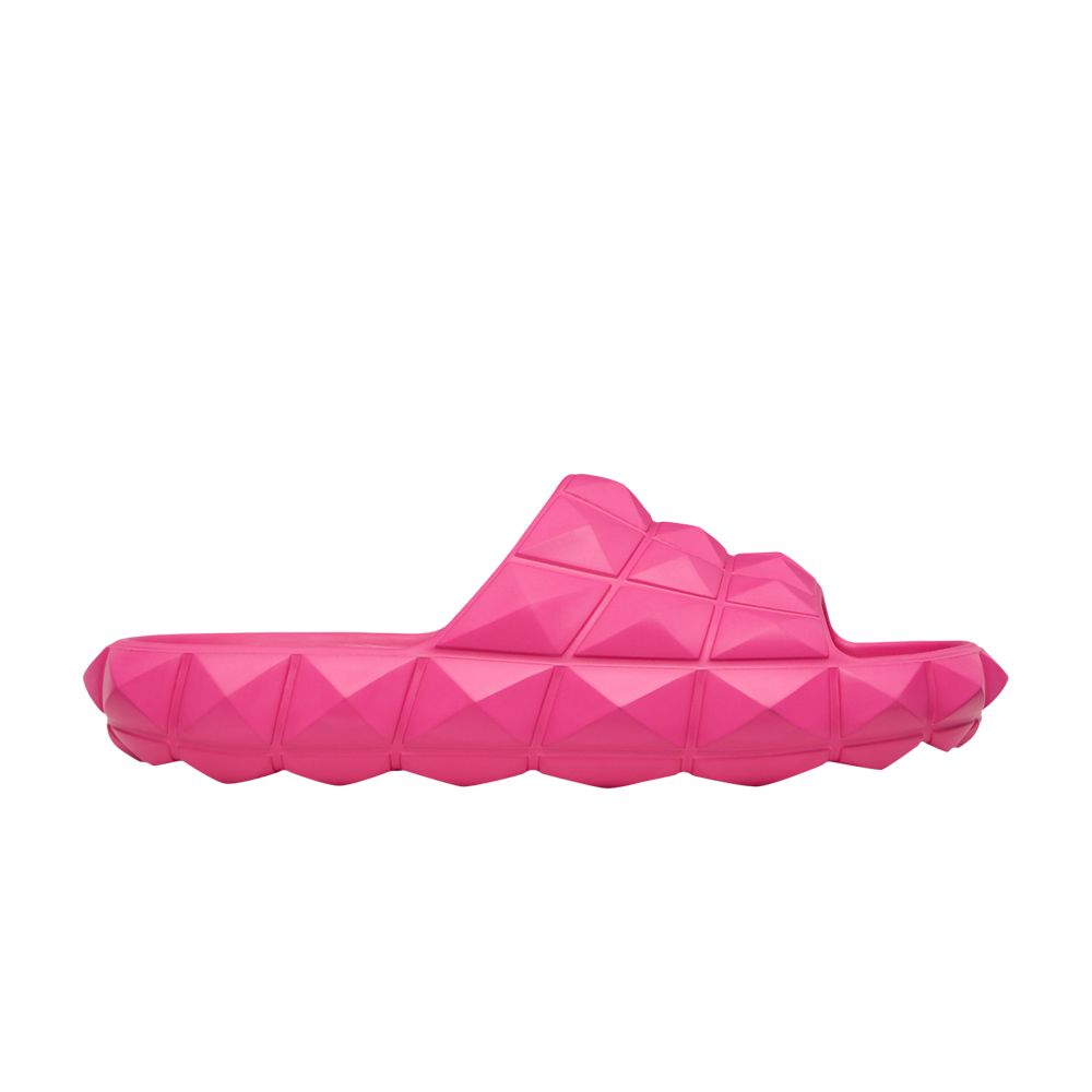 Pre-owned Valentino Garavani Valentino Rubber Wmns Roman Stud Turtle Slider 'fuchsia' | Pink | Women's Size 36