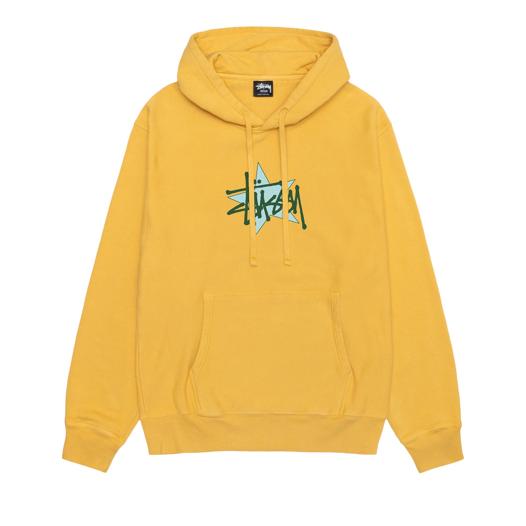 Pre-owned Stussy Star Hoodie Pigment Dyed 'honey' In Yellow