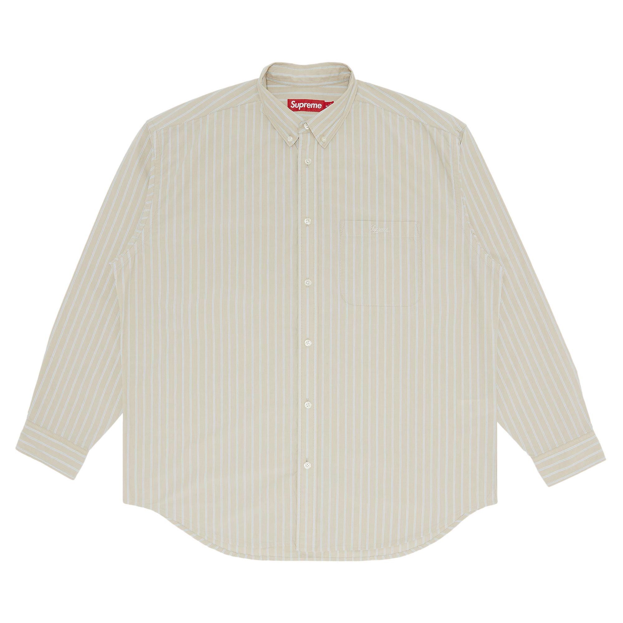 Supreme Loose Fit Stripe Shirt 'Tan' | Men's Size L