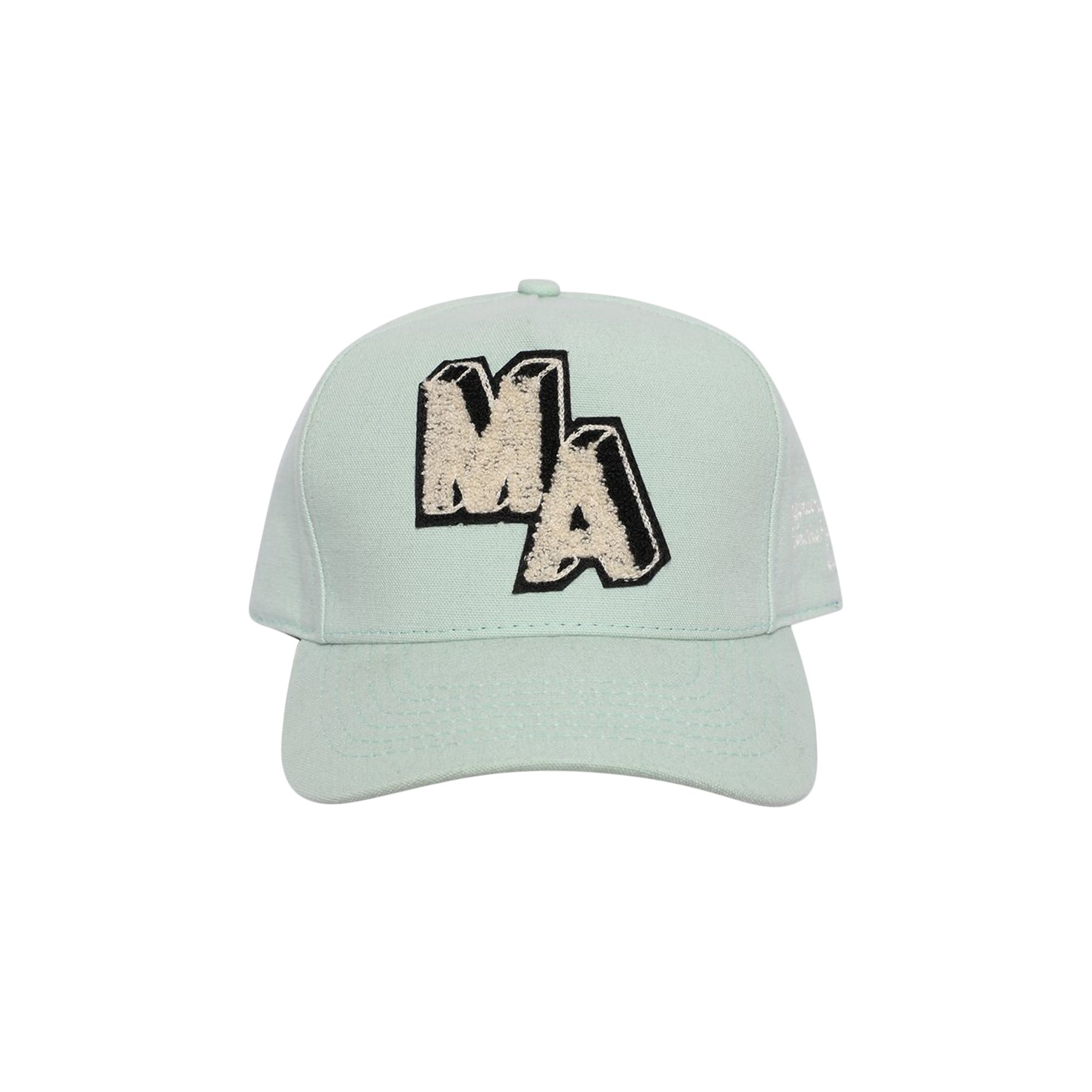 Pre-owned Amiri Chenille Ma Patch Canvas Hat 'frosty Green' | Men's Size Onesize