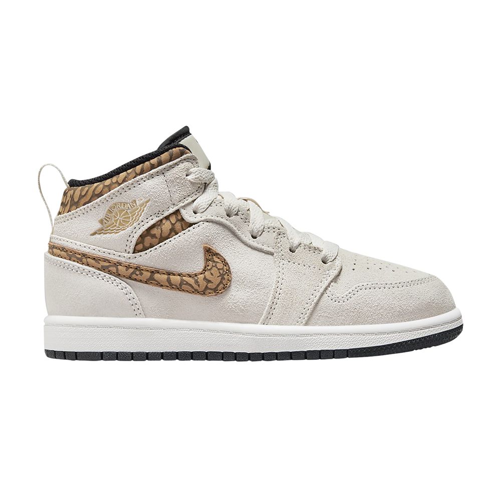 Pre-owned Air Jordan 1 Mid Se Ps 'brown Elephant' | Kid's Size 2