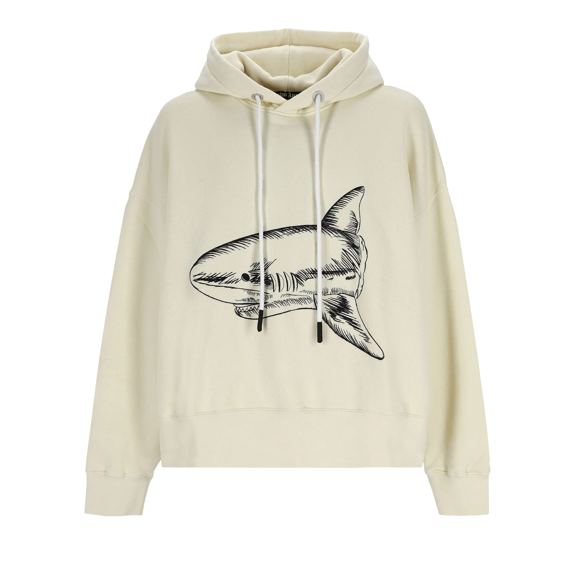 Pre-owned Palm Angels Split Shark Hoodie 'butter' In White