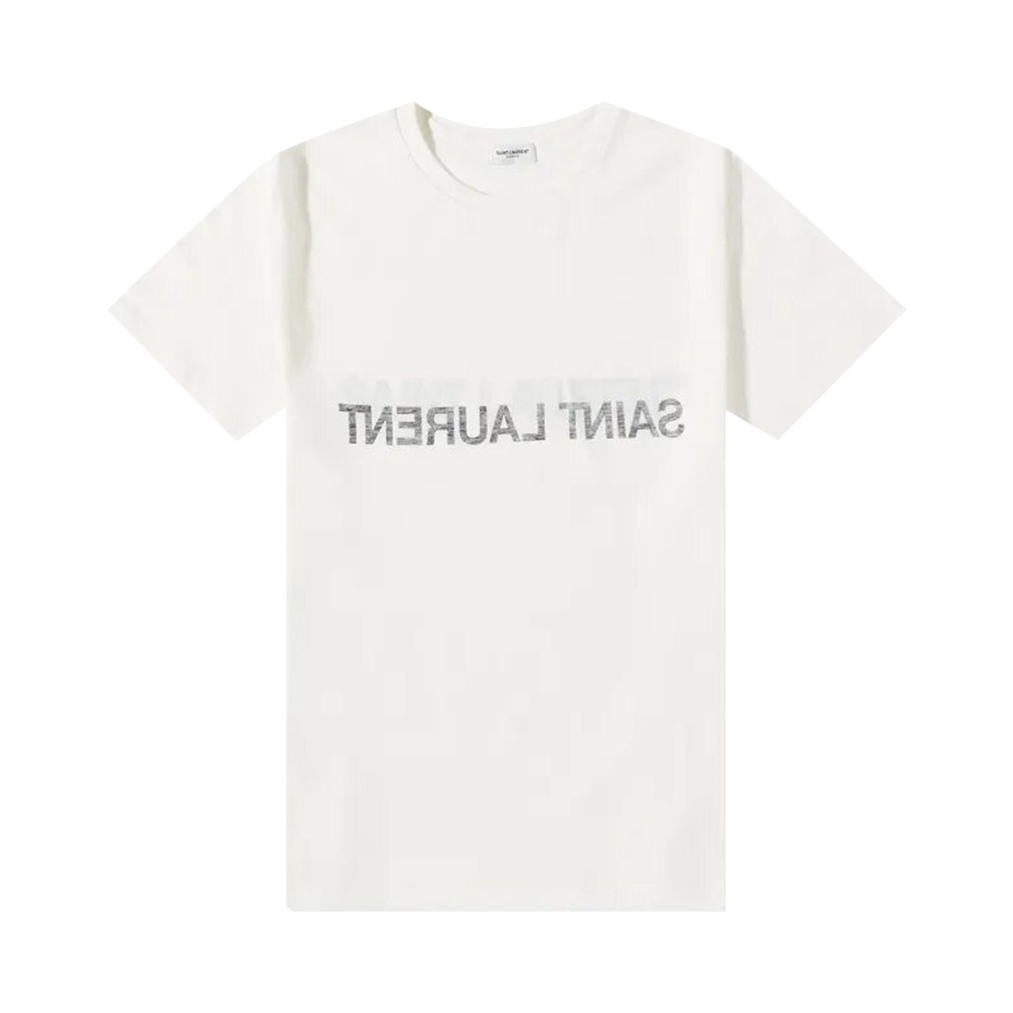 Saint Laurent Reverse Logo-Print T-Shirt 'Natural/Black' | Tan | Men's Size M