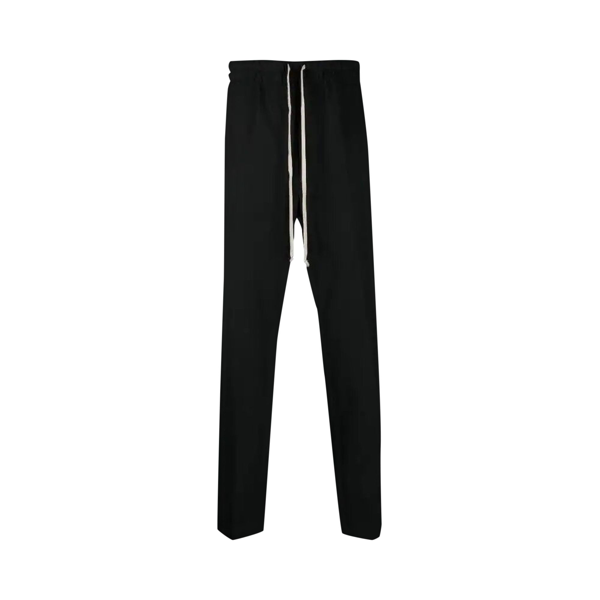 Pre-owned Rick Owens Paper Finish Wool Drawstring Slim Long Pants 'black'