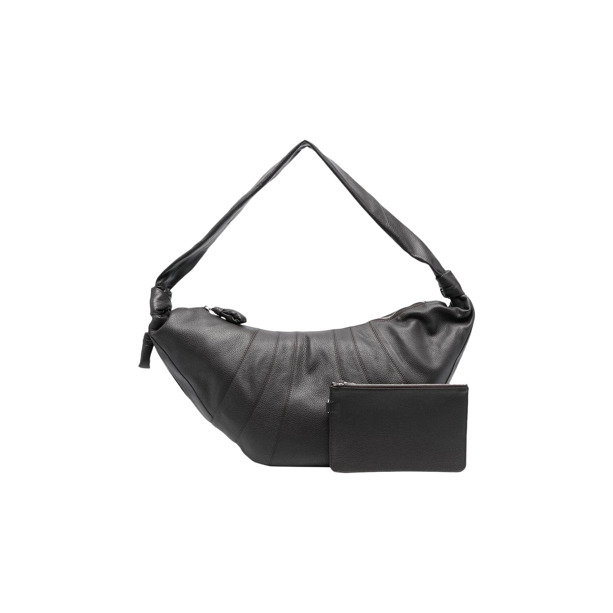 Click to view more detailed imagery on our partner's website Pre-owned Lemaire Leather Large Croissant Bag 'dark Chocolate' In Black