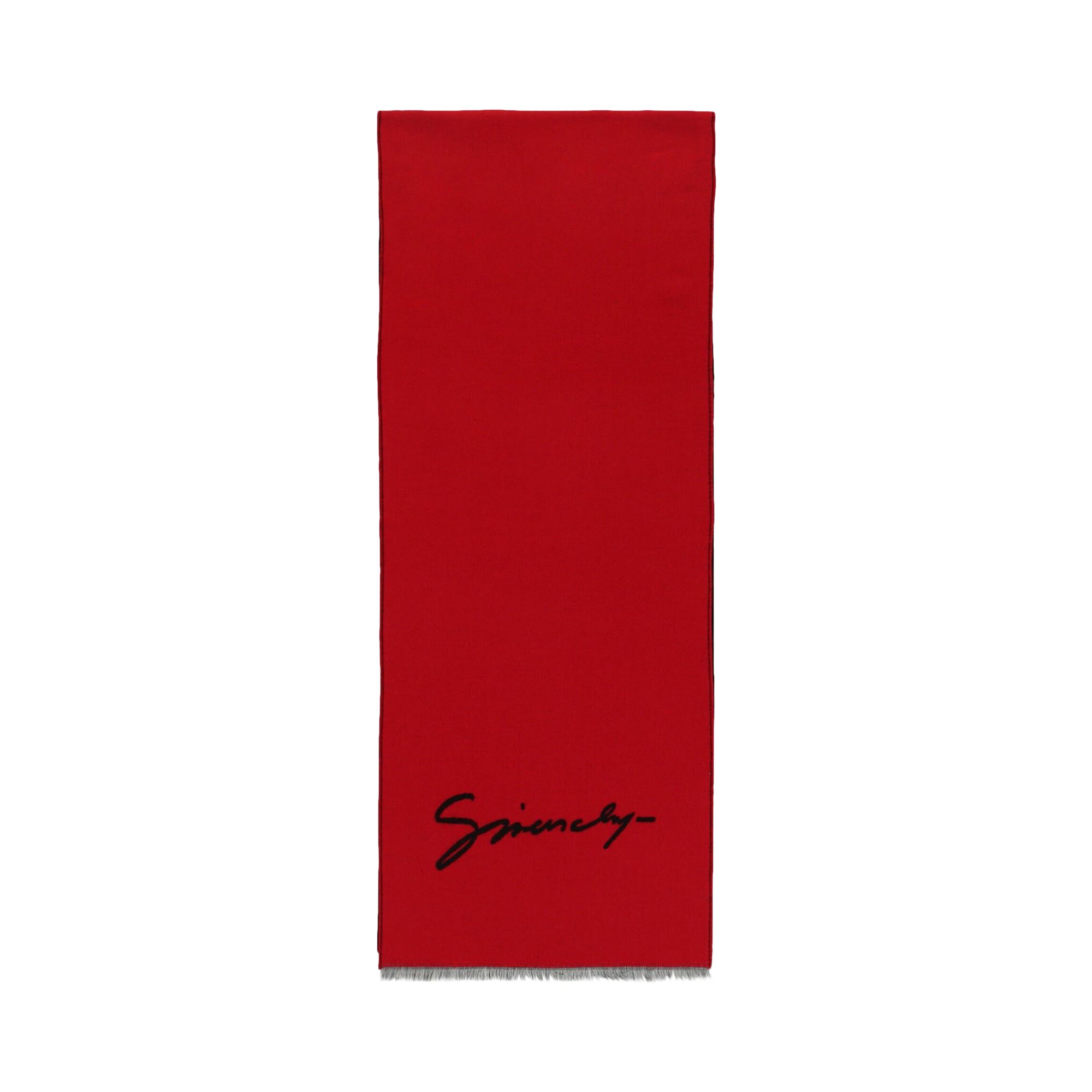 Pre-owned Givenchy Signature Logo Scarf 'black/red' | Men's Size Onesize