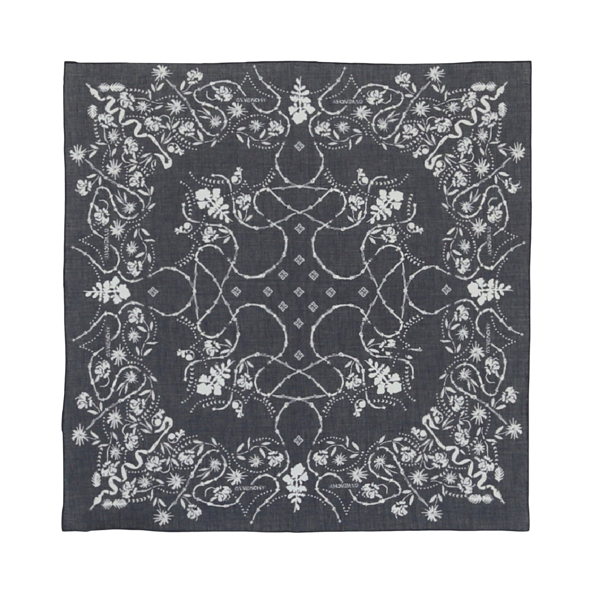 Givenchy Barbed Wire Bandana Printed Scarf 'Navy' | Blue | Men's Size Onesize
