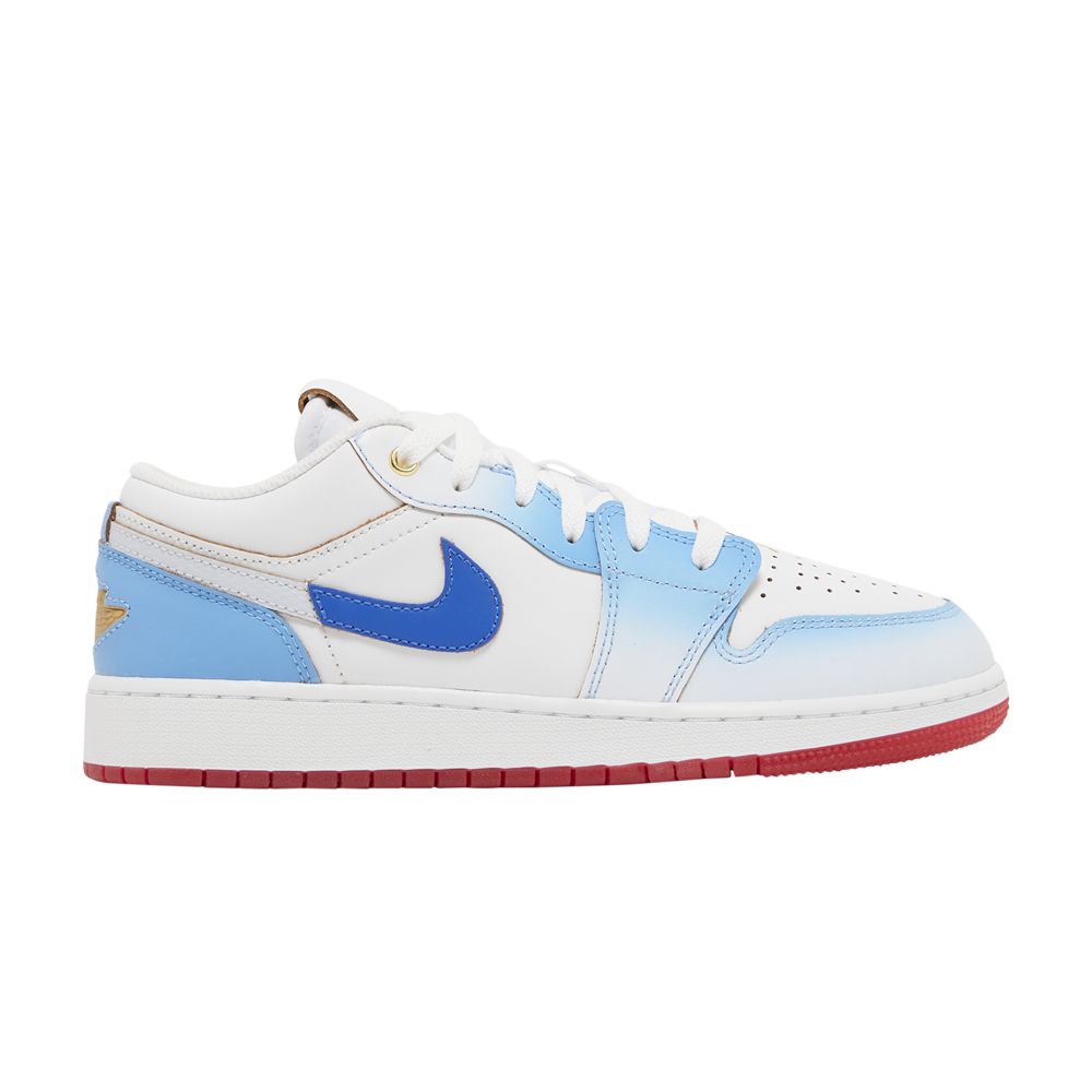 Pre-owned Air Jordan 1 Low Se Gs 'blue Gradient' | White | Kid's Size 7