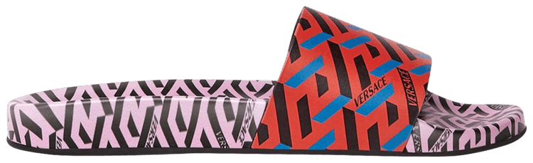 Versace Wmns Pool Slide La Greca   Azalea