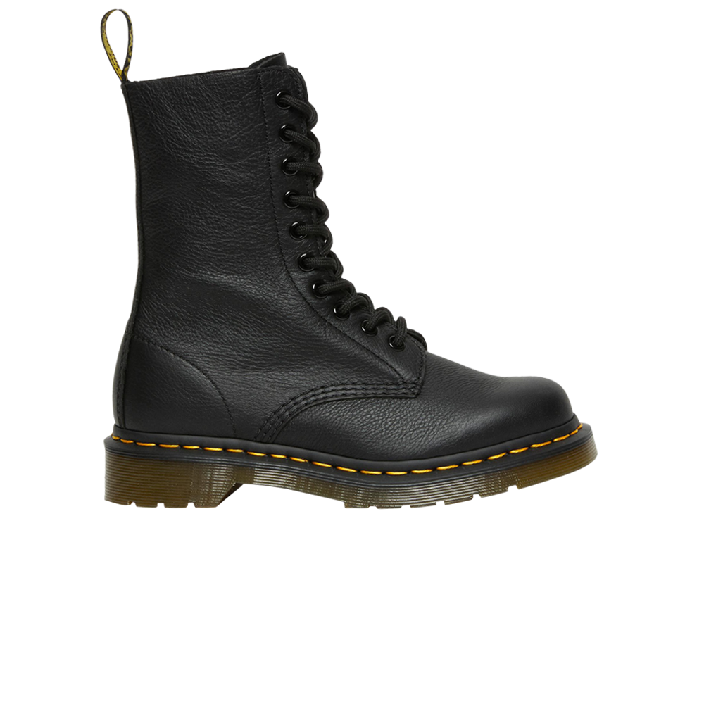 Pre-owned Dr. Martens Wmns 1490 Virginia Leather Mid Calf Boot 'black'