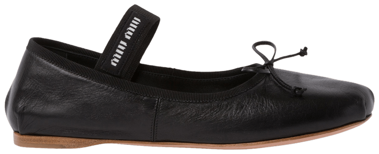 ミュウミュウ正規品/関税送料込み Leather Ballerinas Buy Miu Miu Wmns Leather Ballerinas 'Black' - 5F794D XUU
