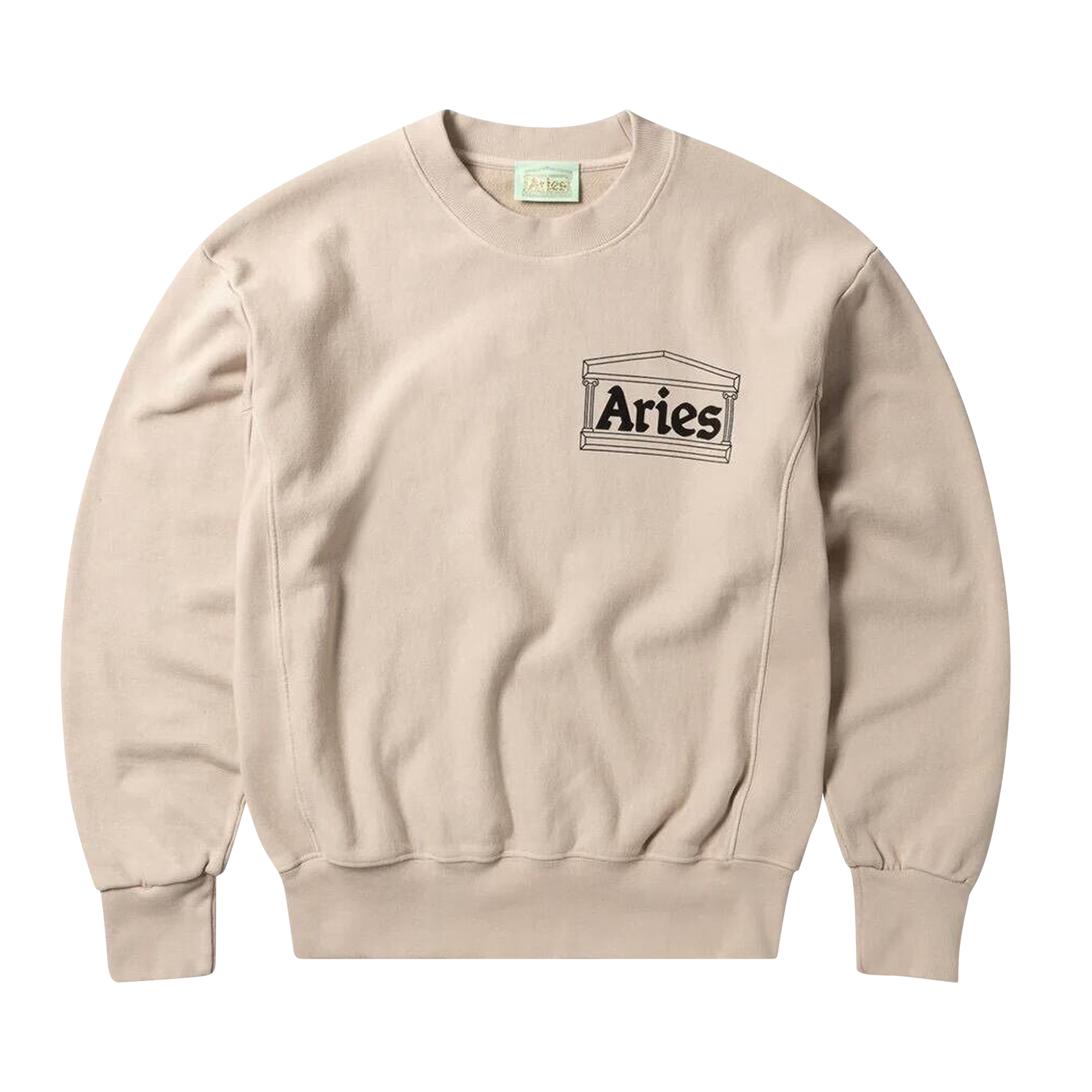 Pre-owned Aries Premium Temple Sweatshirt 'sand' In Brown