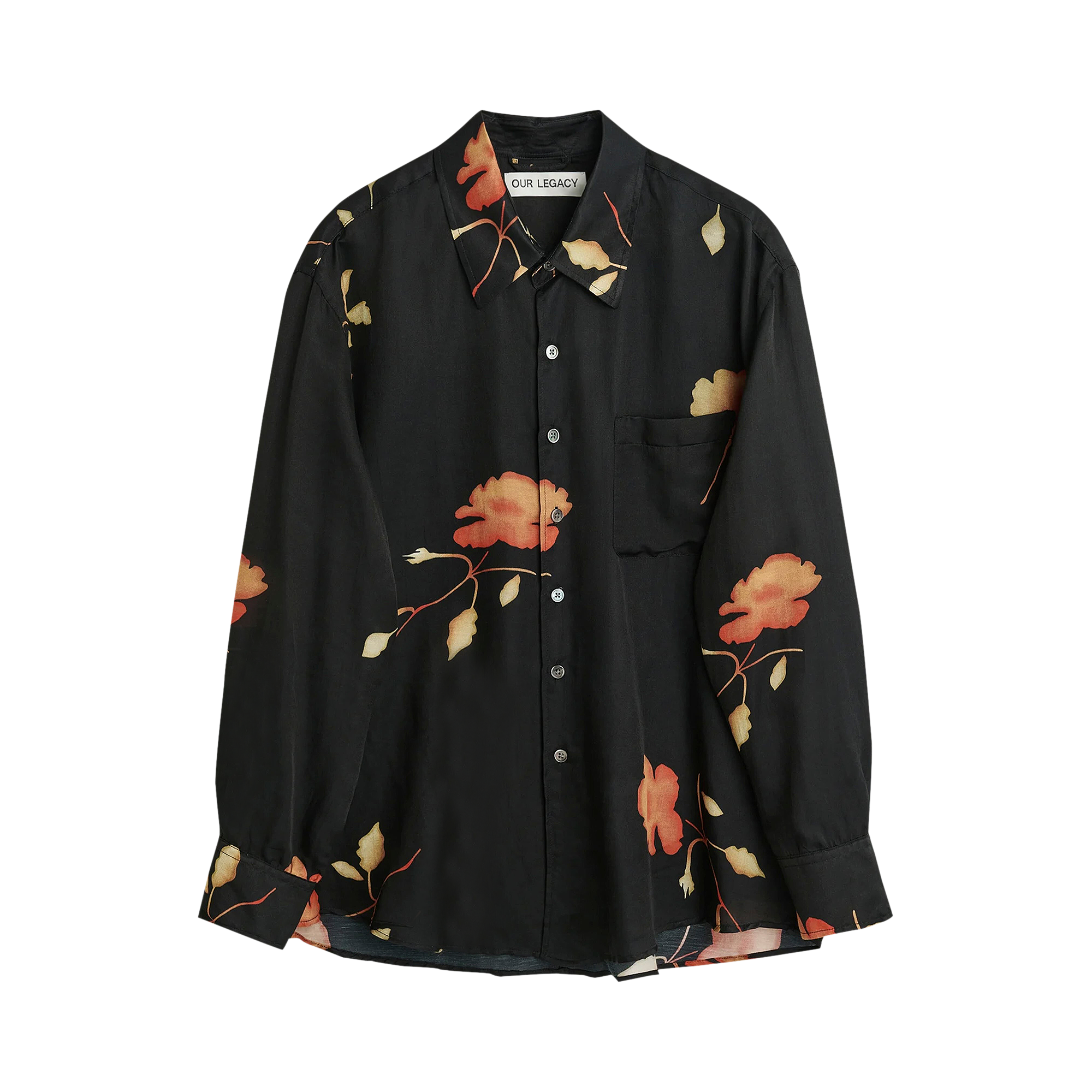 Pre-owned Our Legacy Above Shirt 'nocturnal Flower Print' In Black
