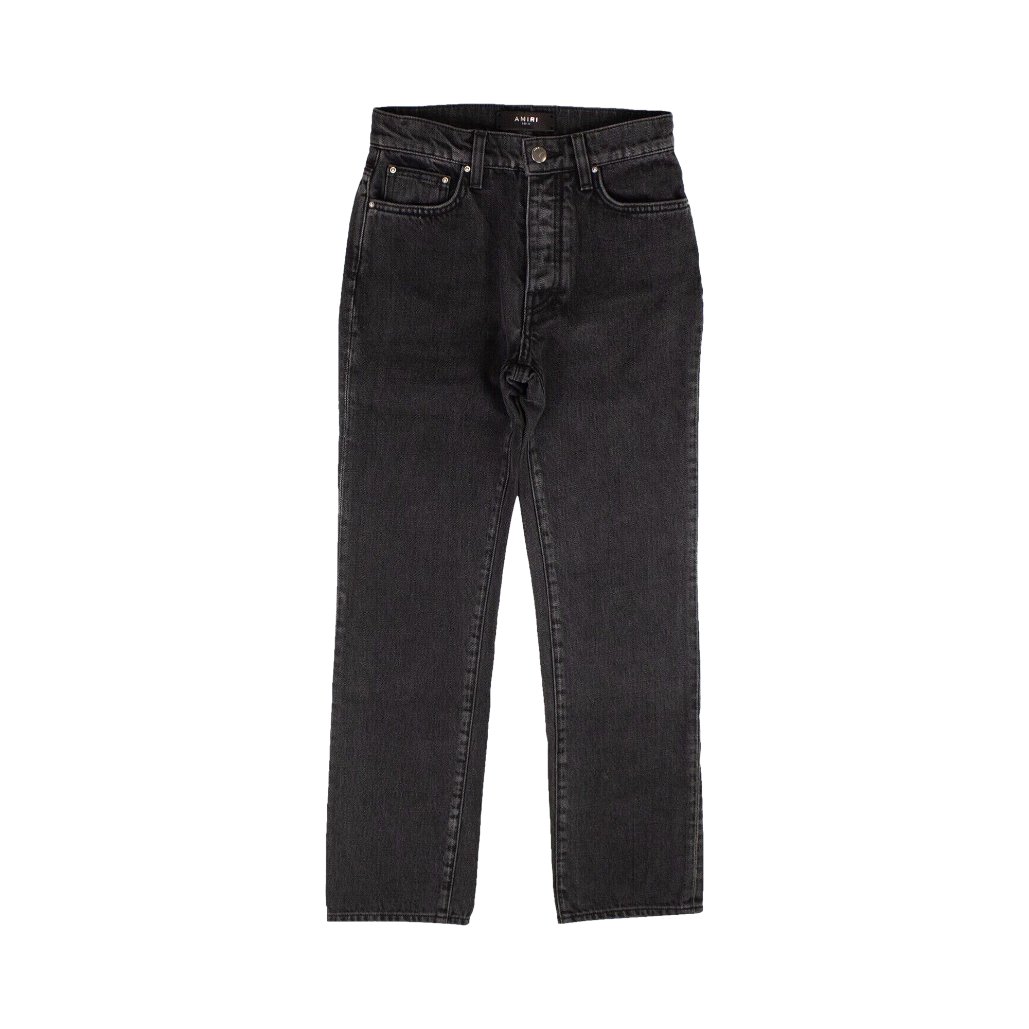 Pre-owned Amiri Cropped Straight Stack Jeans 'black'