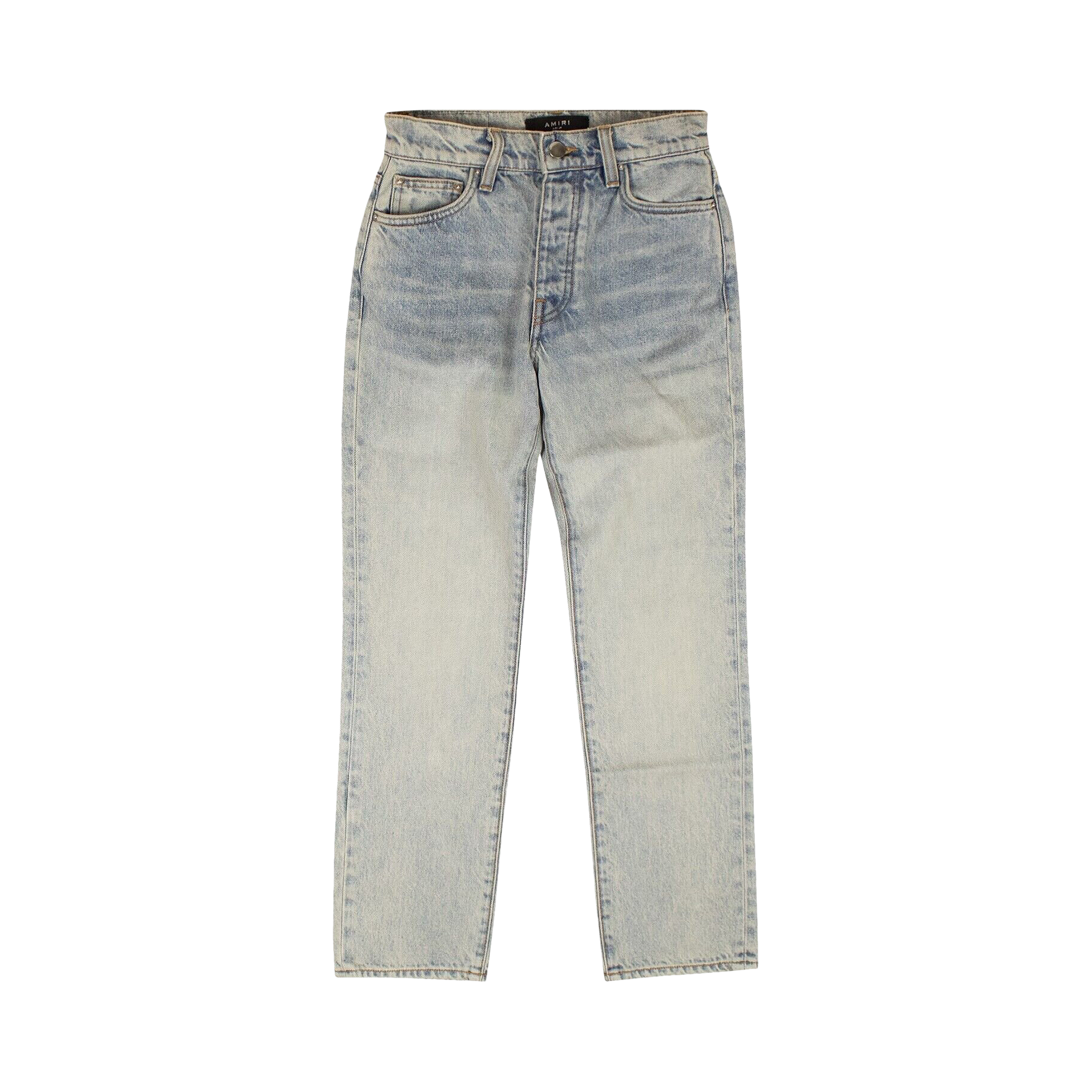 Pre-owned Amiri Cropped Straight Stack Jeans 'blue'