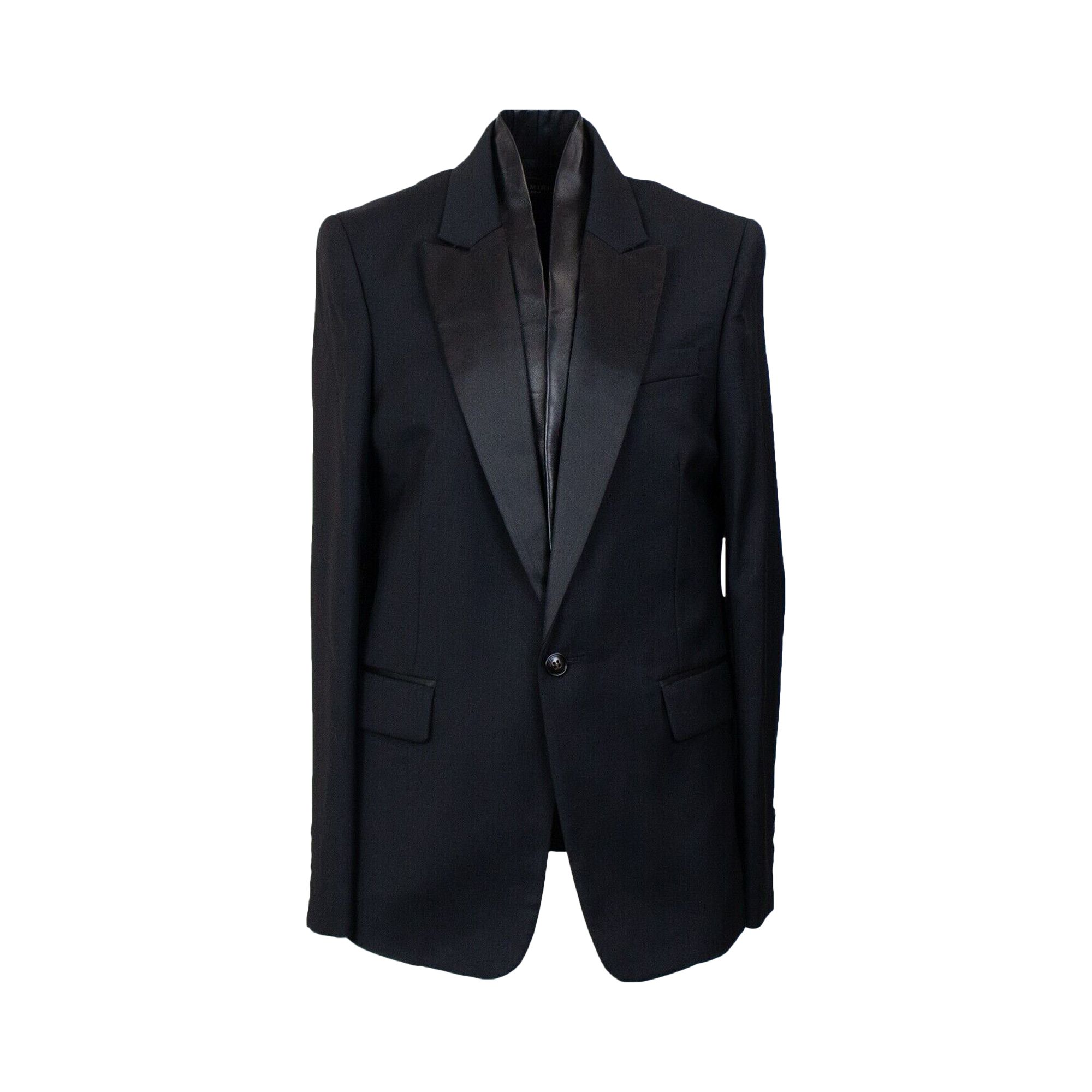 Pre-owned Amiri Leather Scarf Blazer 'black' | Men's Size 50